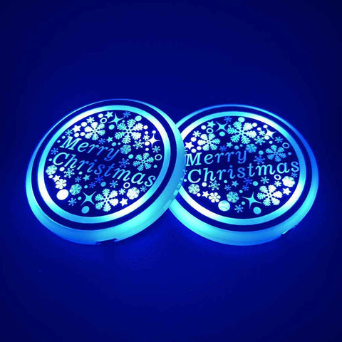Darrahopens Occasions > Party Lights > Coloured Lights 2pcs LED Car Cup Holder Lights, Changeable Color USB Charging Luminescent Car Cup Holder Mat Coaster Insert, LED Interior Atmosphere Lamp