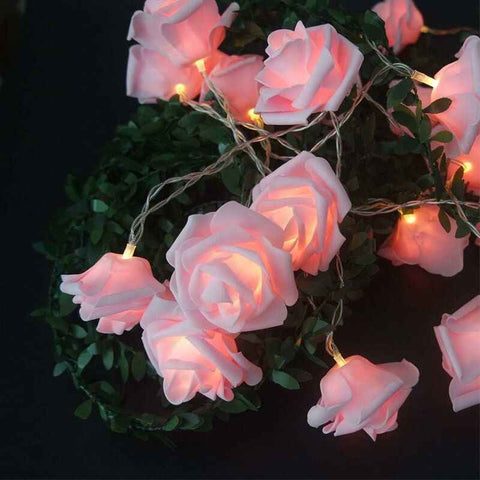 Darrahopens Occasions > Party Lights > Coloured Lights Battery Operated LED String Lights Pink Flowers Pattern Diameter 6Cm, Pe (Polyethylene)., Pink, 3M 20LED
