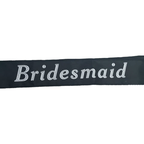 Darrahopens Occasions > Wedding Accessories HEN'S NIGHT SASH Party Girls Wedding Bridesmaid Bridal Bride To Be Satin Sashes - Bridesmaid (Black)