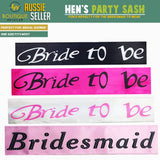 Darrahopens Occasions > Wedding Accessories HEN'S NIGHT SASH Party Girls Wedding Bridesmaid Bridal Bride To Be Satin Sashes - Bridesmaid (Hot Pink)