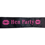 Darrahopens Occasions > Wedding Accessories HEN'S NIGHT SASH Party Girls Wedding Bridesmaid Bridal Bride To Be Satin Sashes - Hen Party (Black with Pink Writing)