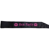 Darrahopens Occasions > Wedding Accessories HEN'S NIGHT SASH Party Girls Wedding Bridesmaid Bridal Bride To Be Satin Sashes - Hen Party (Black with Pink Writing)