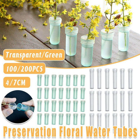 Darrahopens Occasions > Wedding Accessories > Other Wedding Decorations 100/200PCS Flower Fresh Keeping Tube Floral Bouquet Nutrition Water Care Supply - 1.8*4cm - Green 200PCS