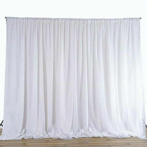 Darrahopens Occasions > Wedding Accessories > Other Wedding Decorations 10ft Silk White Backdrop Drapes Curtain Wedding Ceremony Party Home Window Decor