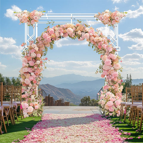 Darrahopens Occasions > Wedding Accessories > Other Wedding Decorations Fin 2.5M Oversized Metal Wedding Arch Stand Proposal Birthday Party Banquet Decor
