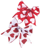 Darrahopens Occasions > Wedding Accessories > Other Wedding Decorations Valentine's Day Decorations - Heart Print Bows - Set of 3 - Wedding Gift Accessories - Handmade Linen Heart Bows