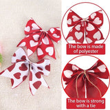 Darrahopens Occasions > Wedding Accessories > Other Wedding Decorations Valentine's Day Decorations - Heart Print Bows - Set of 3 - Wedding Gift Accessories - Handmade Linen Heart Bows