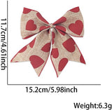 Darrahopens Occasions > Wedding Accessories > Other Wedding Decorations Valentine's Day Decorations - Heart Print Bows - Set of 3 - Wedding Gift Accessories - Handmade Linen Heart Bows