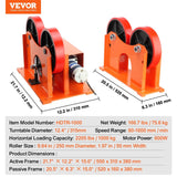 Darrahopens Occasions > Wedding Accessories > Other Wedding Decorations VEVOR Turning Rolls Linkage Roller, 1000KG/2205LBS Loading Welding Turning Roll, 25-1400mm Diameter, 80-1600 mm/min Rotary Welding Positioner & Welding Torch Stand for Welding Equipment Support