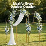 Darrahopens Occasions > Wedding Accessories > Other Wedding Decorations Wedding Arch Backdrop Stand Set of 3 Gold Metal Wedding Arched Frame, Easy to Assemble, Stable Balloon Arch Standfor Wedding, Baby Shower, Party Decoration