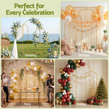 Darrahopens Occasions > Wedding Accessories > Other Wedding Decorations Wedding Arch Backdrop Stand Set of 3 Gold Metal Wedding Arched Frame, Easy to Assemble, Stable Balloon Arch Standfor Wedding, Baby Shower, Party Decoration