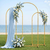 Darrahopens Occasions > Wedding Accessories > Other Wedding Decorations Wedding Arch Backdrop Stand Set of 3 Gold Metal Wedding Arched Frame, Easy to Assemble, Stable Balloon Arch Standfor Wedding, Baby Shower, Party Decoration