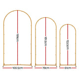 Darrahopens Occasions > Wedding Accessories > Other Wedding Decorations Wedding Arch Backdrop Stand Set of 3 Gold Metal Wedding Arched Frame, Easy to Assemble, Stable Balloon Arch Standfor Wedding, Baby Shower, Party Decoration