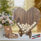 Darrahopens Occasions > Wedding Accessories > Other Wedding Decorations Wedding Guest Book Alternative with Stand+Storage Box+88PCS Wooden Hearts+Pens