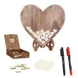 Darrahopens Occasions > Wedding Accessories > Other Wedding Decorations Wedding Guest Book Alternative with Stand+Storage Box+88PCS Wooden Hearts+Pens