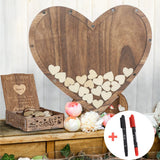 Darrahopens Occasions > Wedding Accessories > Other Wedding Decorations Wedding Guest Book Alternative with Stand+Storage Box+88PCS Wooden Hearts+Pens