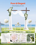 Darrahopens Occasions > Wedding Accessories > Other Wedding Decorations White Artificial Wedding Arch Flower Kit with Sheer Drape (3-Piece Set) - 2 Floral Arrangements & 1 Drape Panel for Ceremony Arch, Reception Backdrop & Bouquet Decor In Australia - Darrahopens