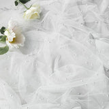 Darrahopens Occasions > Wedding Accessories > Other Wedding Decorations White Table Veil with White Pearls - Silky Gauze 30x120 Inches - For Weddings, Parties & Table Decorations