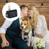 Darrahopens Occasions > Wedding Accessories > Wedding Favours 2 pack Black Dog Ring Bearer Pillow - Leather Wedding Ring Holder for Pet Collar - Engagement Proposal Gift（only boxs）
