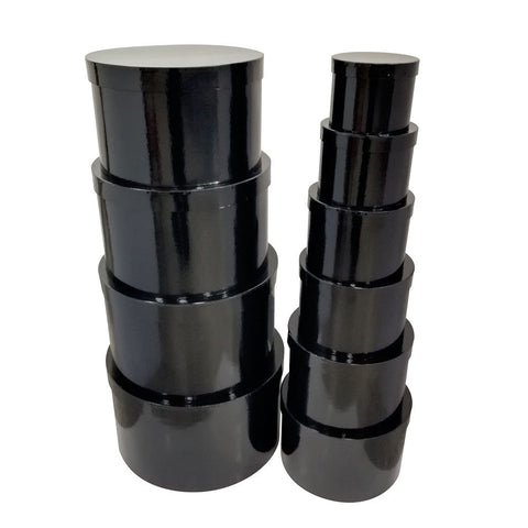 Darrahopens Occasions > Wedding Accessories > Wedding Favours bulk 2 Round Gift Box Set 10 Assort Sizes Black