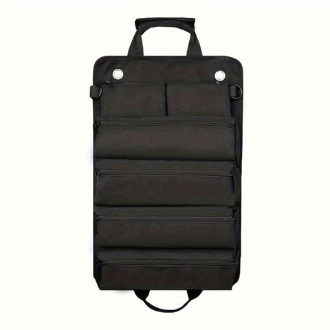 Darrahopens Occasions > Wedding Accessories > Wedding Favours Roll Up Tool Bag, Portable Folding Tool Roll with Detachable Pouch, Heavy Duty Motorcycle Tool Storage Organizer, Gifts for Dad, Black（only bag）