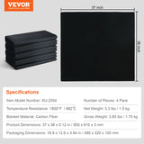 Darrahopens Occasions > Wedding Accessories > Wedding Favours VEVOR Carbon Felt Welding Blanket 4 Pack, 37" x 36" Flame Retardant Welding Blanket, Up To 1800°F Heat Resistant Blanket Set, Cuttable Carbon Fiber Fire Retardant Insulation Welding Mat Pad