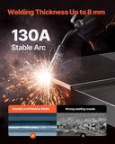 Darrahopens Occasions > Wedding Accessories > Wedding Favours VEVOR MIG Welder, 130Amp Synergic Mig Welding Machine, 3-in-1 Flux Core MIG/Stick/Lift TIG Multi-Process Welder Machine, Portable Mig Welder with IGBT Inverter Technology & Digital Display Screen