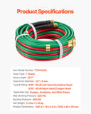 Darrahopens Occasions > Wedding Accessories > Wedding Favours VEVOR Oxygen Acetylene Hose, 1/4-Inch x 25FT Oxy Acetylene Hose with 9/16"-18 B Fitting, 300PSI T Grade Welding Cutting Torch Twin Hose, Compatible with Oxygen, Acetylene, Propane and Other Fuel Gases
