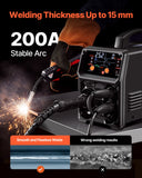 Darrahopens Occasions > Wedding Accessories > Wedding Favours VEVOR Pro MIG Welder, 200Amp Pluse Mig Welding Machine, 5-in-1 Synergic Welder Machine MIG Pluse/Gas MIG/Flux Core MIG/Stick/Lift TIG with IGBT Inverter Technology and LCD Screen Display