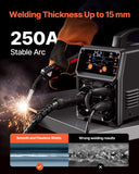Darrahopens Occasions > Wedding Accessories > Wedding Favours VEVOR Pro MIG Welder, 250Amp Pluse Mig Welding Machine, 5-in-1 Synergic Welder Machine MIG Pluse/Gas MIG/Flux Core MIG/Stick/Lift TIG with IGBT Inverter Technology and LCD Screen Display