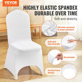 Darrahopens Occasions > Wedding Accessories > Wedding Favours VEVOR Stretch Spandex Folding Chair Covers, Universal Fitted Arched Front Cover, Removable Washable Protective Slipcovers, for Wedding, Holiday, Banquet, Party, Celebration, Dining (100PCS White)