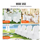 Darrahopens Occasions > Wedding Accessories > Wedding Favours VEVOR Stretch Spandex Folding Chair Covers, Universal Fitted Arched Front Cover, Removable Washable Protective Slipcovers, for Wedding, Holiday, Banquet, Party, Celebration, Dining (100PCS White)