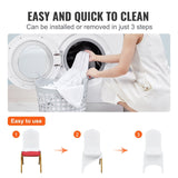 Darrahopens Occasions > Wedding Accessories > Wedding Favours VEVOR Stretch Spandex Folding Chair Covers, Universal Fitted Arched Front Cover, Removable Washable Protective Slipcovers, for Wedding, Holiday, Banquet, Party, Celebration, Dining (100PCS White)