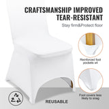 Darrahopens Occasions > Wedding Accessories > Wedding Favours VEVOR Stretch Spandex Folding Chair Covers, Universal Fitted Arched Front Cover, Removable Washable Protective Slipcovers, for Wedding, Holiday, Banquet, Party, Celebration, Dining (100PCS White)