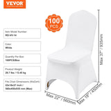 Darrahopens Occasions > Wedding Accessories > Wedding Favours VEVOR Stretch Spandex Folding Chair Covers, Universal Fitted Arched Front Cover, Removable Washable Protective Slipcovers, for Wedding, Holiday, Banquet, Party, Celebration, Dining (100PCS White)