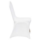 Darrahopens Occasions > Wedding Accessories > Wedding Favours VEVOR Stretch Spandex Folding Chair Covers, Universal Fitted Arched Front Cover, Removable Washable Protective Slipcovers, for Wedding, Holiday, Banquet, Party, Celebration, Dining (100PCS White)