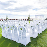 Darrahopens Occasions > Wedding Accessories > Wedding Favours VEVOR Stretch Spandex Folding Chair Covers, Universal Fitted Arched Front Cover, Removable Washable Protective Slipcovers, for Wedding, Holiday, Banquet, Party, Celebration, Dining (100PCS White)