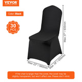 Darrahopens Occasions > Wedding Accessories > Wedding Favours VEVOR Stretch Spandex Folding Chair Covers, Universal Fitted Chair Cover, Removable Washable Protective Slipcovers, for Wedding, Holiday, Banquet, Party, Celebration, Dining (30PCS Black)