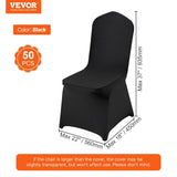 Darrahopens Occasions > Wedding Accessories > Wedding Favours VEVOR Stretch Spandex Folding Chair Covers, Universal Fitted Chair Cover, Removable Washable Protective Slipcovers, for Wedding, Holiday, Banquet, Party, Celebration, Dining (50PCS Black)