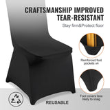 Darrahopens Occasions > Wedding Accessories > Wedding Favours VEVOR Stretch Spandex Folding Chair Covers, Universal Fitted Chair Cover, Removable Washable Protective Slipcovers, for Wedding, Holiday, Banquet, Party, Celebration, Dining (50PCS Black)