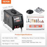 Darrahopens Occasions > Wedding Accessories > Wedding Favours VEVOR Stud Welder Dent Repair Kit, 3KW Spot Welder Dent Puller with Auto/Manual Welding & 9 Versatile Modes, Auto Body Spot Welding Dent Puller Machine for Car, Truck Dent Repair