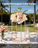 Darrahopens Occasions > Wedding Accessories > Wedding Favours VEVOR Wedding Flower Stand, 10PCS 40cm Column Flower Stand, Floral Stands with Acrylic Laminate, Gold Rectangular Floral Display Rack for Wedding, Party, Birthday, Home,  Gold Centerpiece Stands