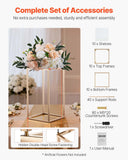 Darrahopens Occasions > Wedding Accessories > Wedding Favours VEVOR Wedding Flower Stand, 10PCS 40cm Column Flower Stand, Floral Stands with Acrylic Laminate, Gold Rectangular Floral Display Rack for Wedding, Party, Birthday, Home,  Gold Centerpiece Stands