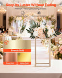 Darrahopens Occasions > Wedding Accessories > Wedding Favours VEVOR Wedding Flower Stand, 10PCS 40cm Column Flower Stand, Floral Stands with Acrylic Laminate, Gold Rectangular Floral Display Rack for Wedding, Party, Birthday, Home,  Gold Centerpiece Stands