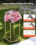 Darrahopens Occasions > Wedding Accessories > Wedding Favours VEVOR Wedding Flower Stand, 10PCS 40cm Column Flower Stand, Floral Stands with Acrylic Laminate, Gold Rectangular Floral Display Rack for Wedding, Party, Birthday, Home,  Gold Centerpiece Stands