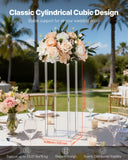 Darrahopens Occasions > Wedding Accessories > Wedding Favours VEVOR Wedding Flower Stand, 10PCS 50cm Column Flower Stand, Floral Stands with Acrylic Laminate, Cylindrical Cubic Floral Display Rack for Wedding, Party, Birthday, Home, Centerpiece Stands