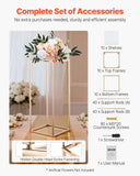 Darrahopens Occasions > Wedding Accessories > Wedding Favours VEVOR Wedding Flower Stand, 10PCS 60cm Column Flower Stand, Floral Stands with Acrylic Laminate, Gold Rectangular Floral Display Rack for Wedding, Party, Birthday, Home,  Gold Centerpiece Stands