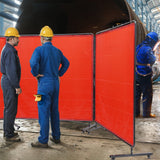 Darrahopens Occasions > Wedding Accessories > Wedding Favours VEVOR Welding Screen with Frame, 6' x 6' 3 Panel Welding Curtain Screens, Flame-Resistant Vinyl Welding Protection Screen on 12 Swivel Wheels (6 Lockable), Moveable & Professional for Workshop, Red
