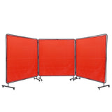 Darrahopens Occasions > Wedding Accessories > Wedding Favours VEVOR Welding Screen with Frame, 6' x 6' 3 Panel Welding Curtain Screens, Flame-Resistant Vinyl Welding Protection Screen on 12 Swivel Wheels (6 Lockable), Moveable & Professional for Workshop, Red