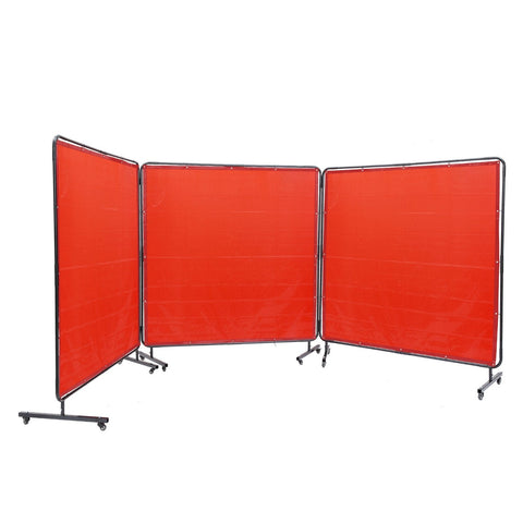 Darrahopens Occasions > Wedding Accessories > Wedding Favours VEVOR Welding Screen with Frame, 6' x 6' 3 Panel Welding Curtain Screens, Flame-Resistant Vinyl Welding Protection Screen on 12 Swivel Wheels (6 Lockable), Moveable & Professional for Workshop, Red
